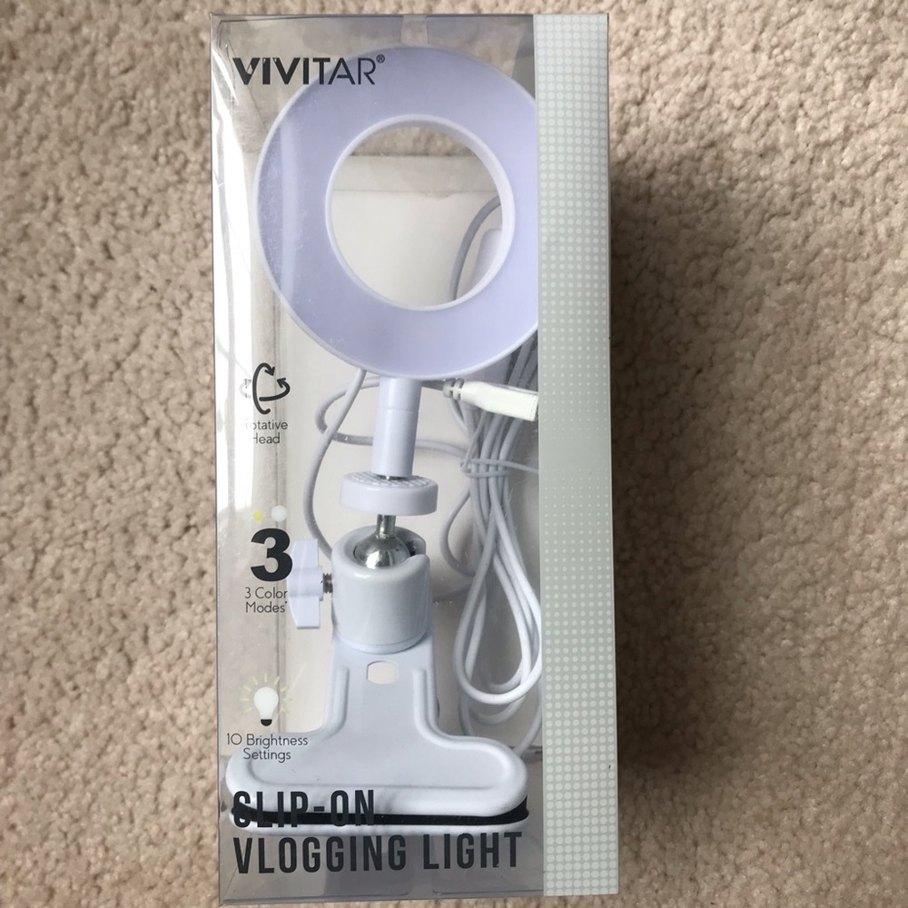 Like New! Vivitar Slip-On Vlogging Light – 3 Color Modes, 10 Brightness Settings